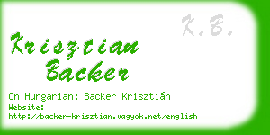 krisztian backer business card